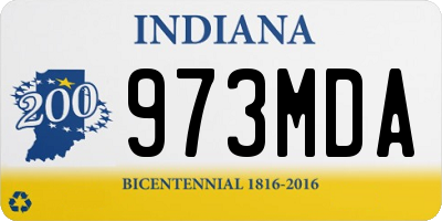 IN license plate 973MDA