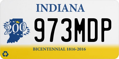 IN license plate 973MDP