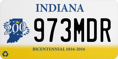 IN license plate 973MDR