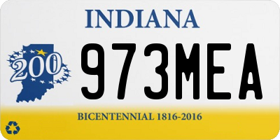 IN license plate 973MEA