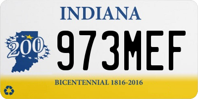 IN license plate 973MEF