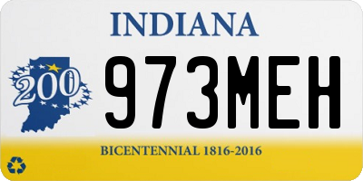 IN license plate 973MEH