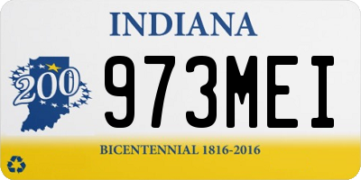 IN license plate 973MEI