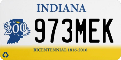 IN license plate 973MEK