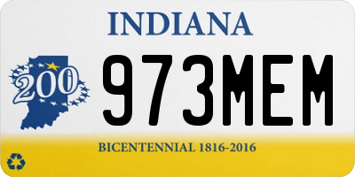 IN license plate 973MEM
