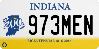 IN license plate 973MEN