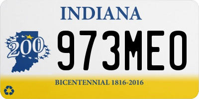 IN license plate 973MEO