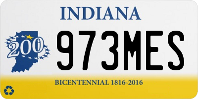 IN license plate 973MES