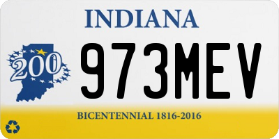 IN license plate 973MEV