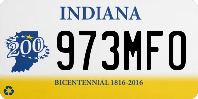 IN license plate 973MFO