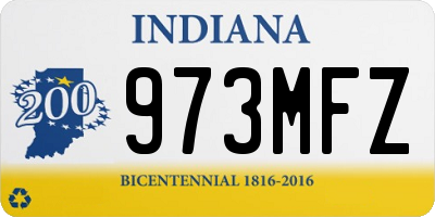 IN license plate 973MFZ