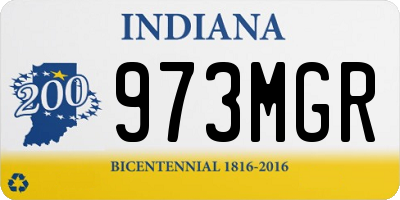 IN license plate 973MGR