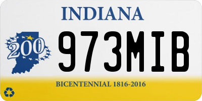 IN license plate 973MIB