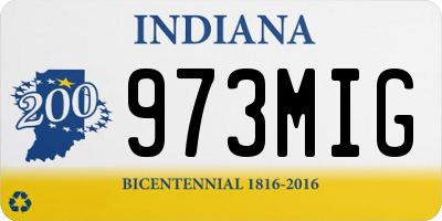 IN license plate 973MIG