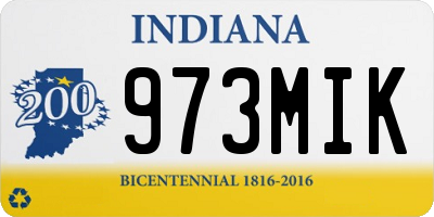 IN license plate 973MIK