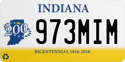 IN license plate 973MIM