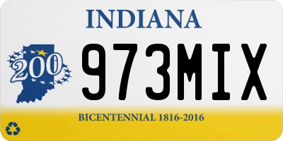 IN license plate 973MIX