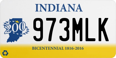 IN license plate 973MLK