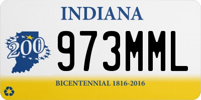 IN license plate 973MML