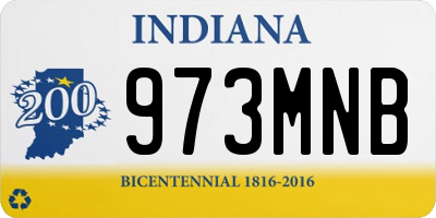 IN license plate 973MNB