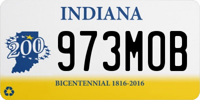 IN license plate 973MOB
