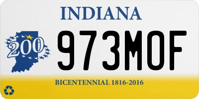 IN license plate 973MOF
