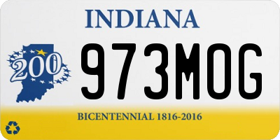 IN license plate 973MOG