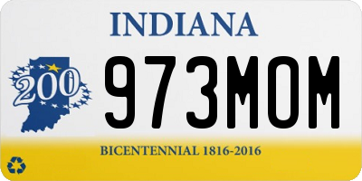 IN license plate 973MOM