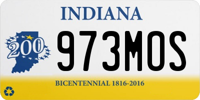 IN license plate 973MOS