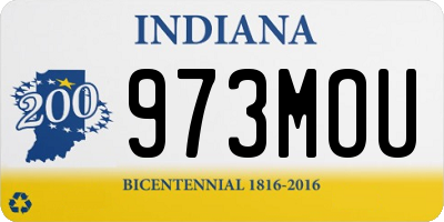 IN license plate 973MOU