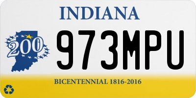 IN license plate 973MPU
