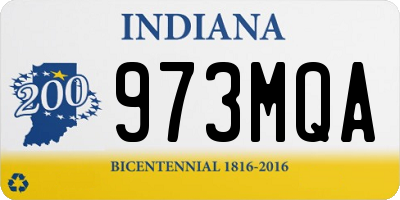 IN license plate 973MQA