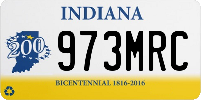 IN license plate 973MRC