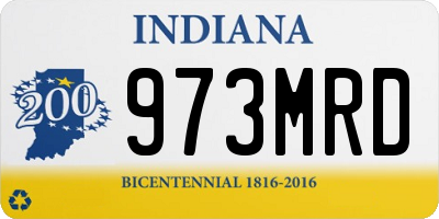 IN license plate 973MRD