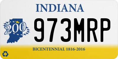 IN license plate 973MRP