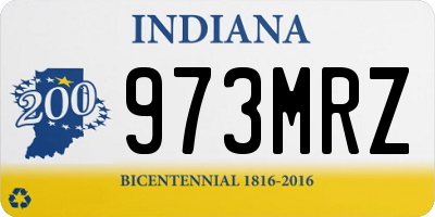 IN license plate 973MRZ