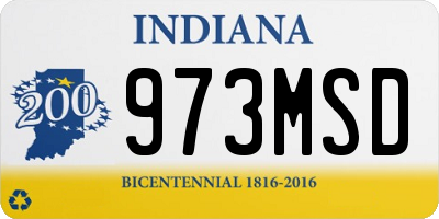 IN license plate 973MSD