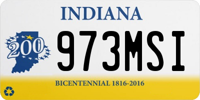 IN license plate 973MSI