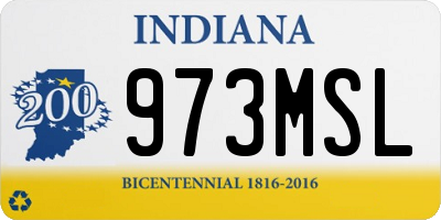 IN license plate 973MSL