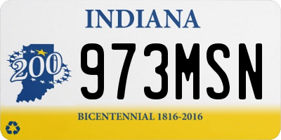 IN license plate 973MSN