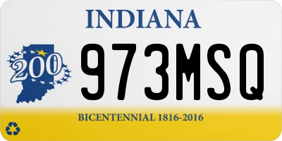 IN license plate 973MSQ