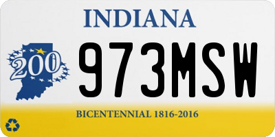 IN license plate 973MSW
