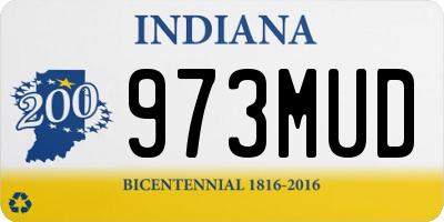 IN license plate 973MUD