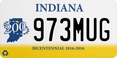 IN license plate 973MUG