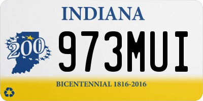 IN license plate 973MUI