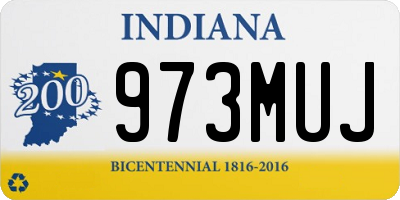 IN license plate 973MUJ