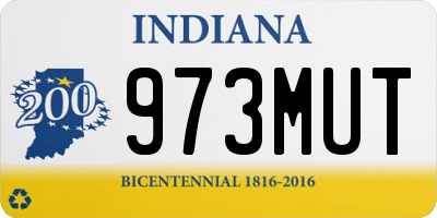 IN license plate 973MUT