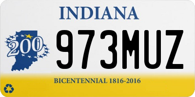 IN license plate 973MUZ