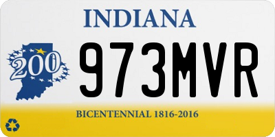 IN license plate 973MVR