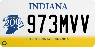 IN license plate 973MVV